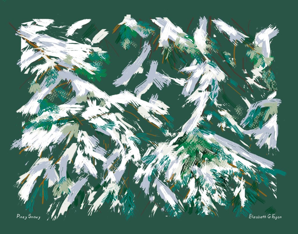 Piney Snowy © Elizabeth G Fagan 11"x14"